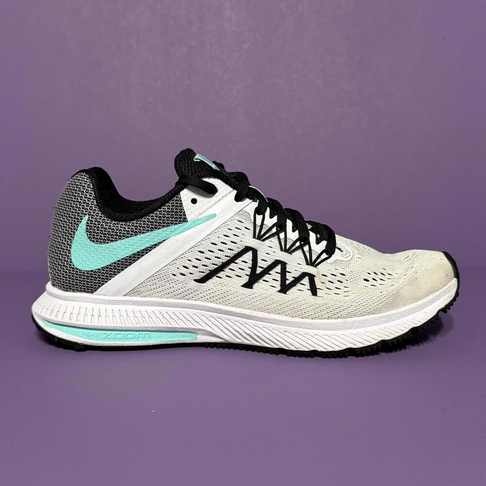 Nike Zoom Winflo 3 Turq White Running Shoes Sneakers 831562 101 Women Size 7.5